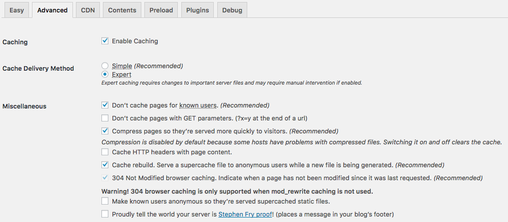 clear wordpress cache with wp super cache plugin