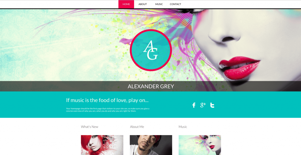 musician website builder template