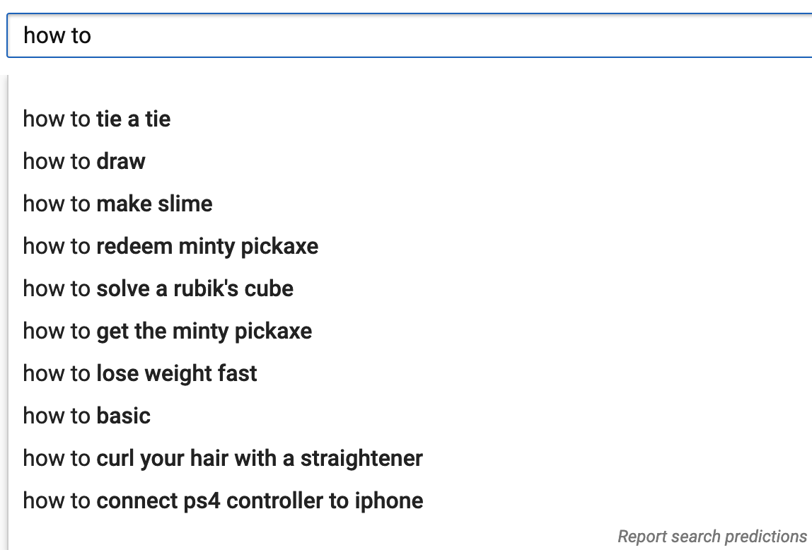 use youtube autosuggest for video keyword research