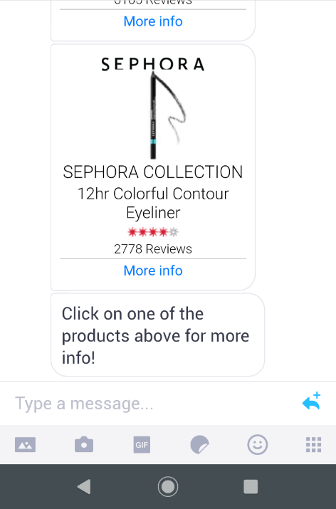 sephora chatbot suggests products