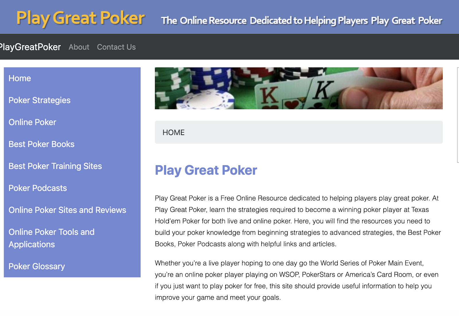 play great poker author used website to promote book