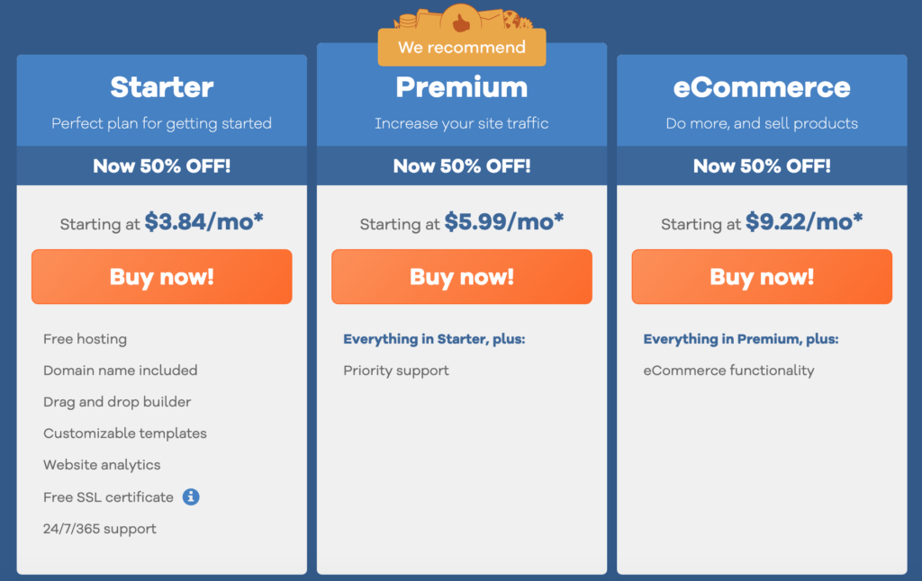 hostgator website builder pricing