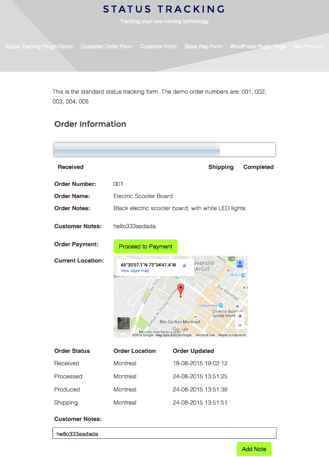 status and order tracking plugin for wordpress