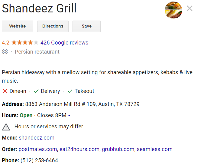 google my business profile update for delivery and takeout during coronavirus outbreak