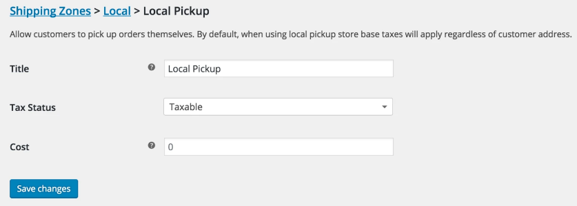 woocommerce setup for curbside pickup