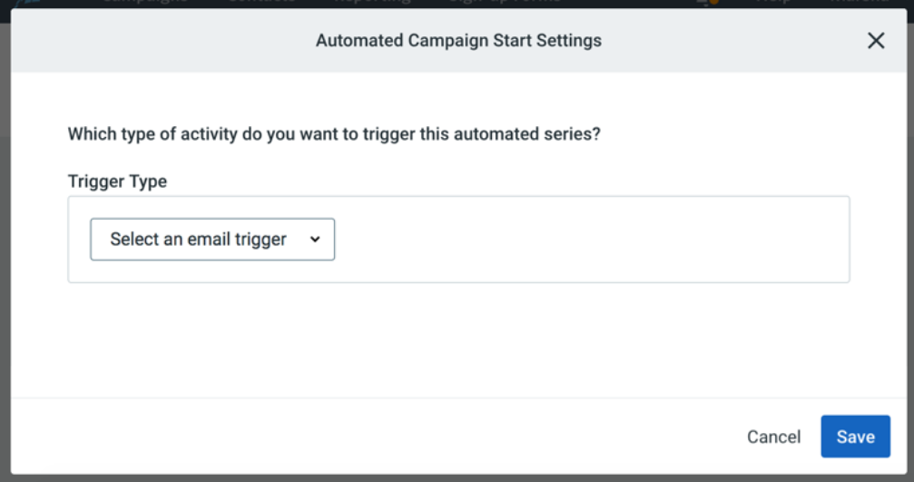 create trigger for email drip campaign in constant contact