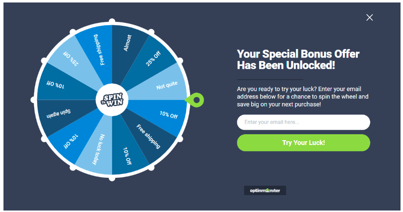 optinmoster wordpress discount wheel popup plugin