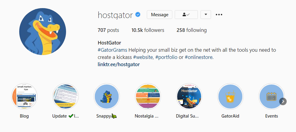 hostgator instagram profile