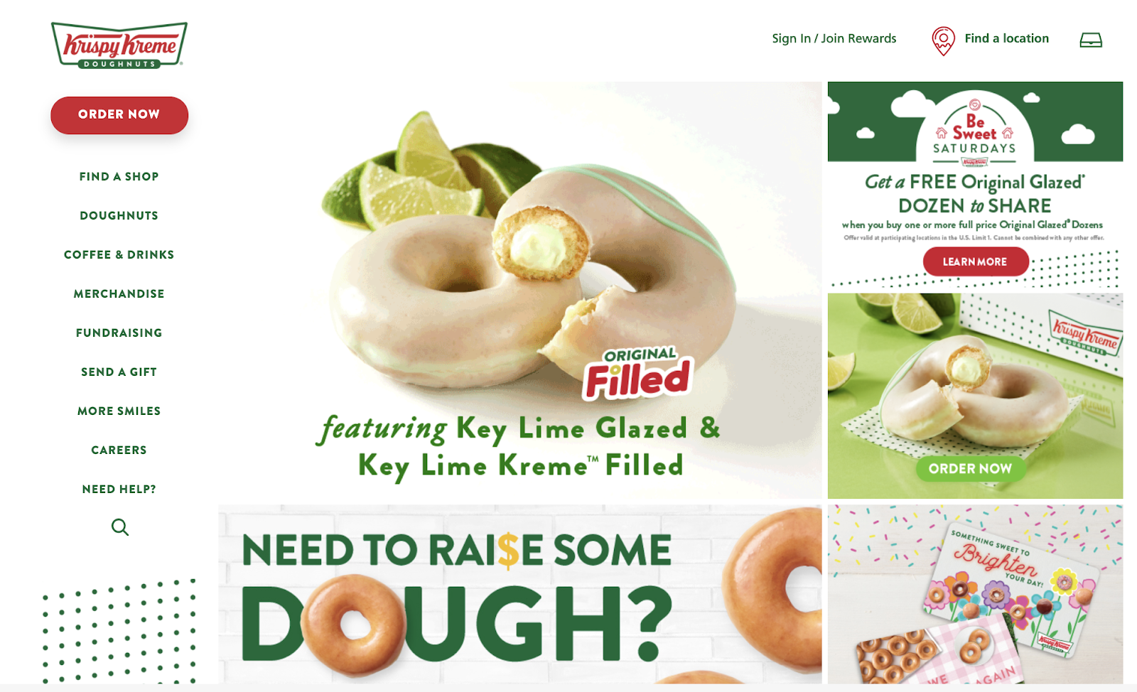 desktop version of krispy kreme website