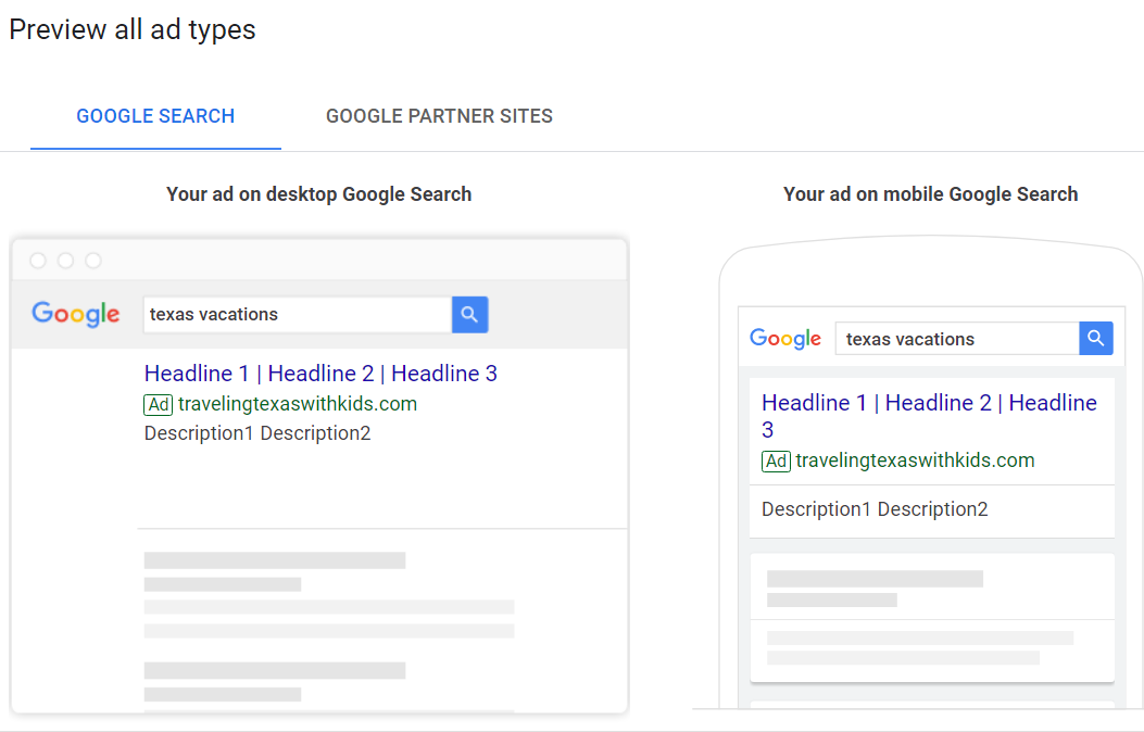 preview your google ad on mobile and desktop before launching campaign