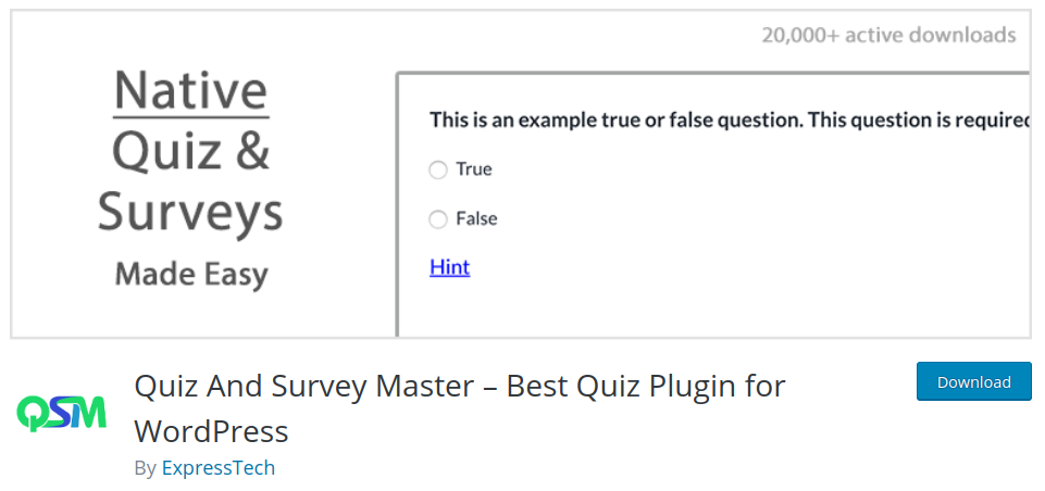 quiz and survey master plugin for wordpress