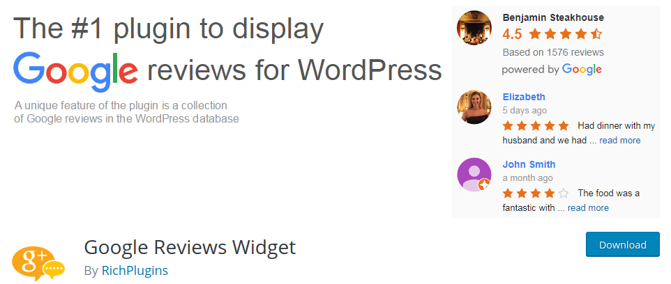 google reviews widget for wordpress