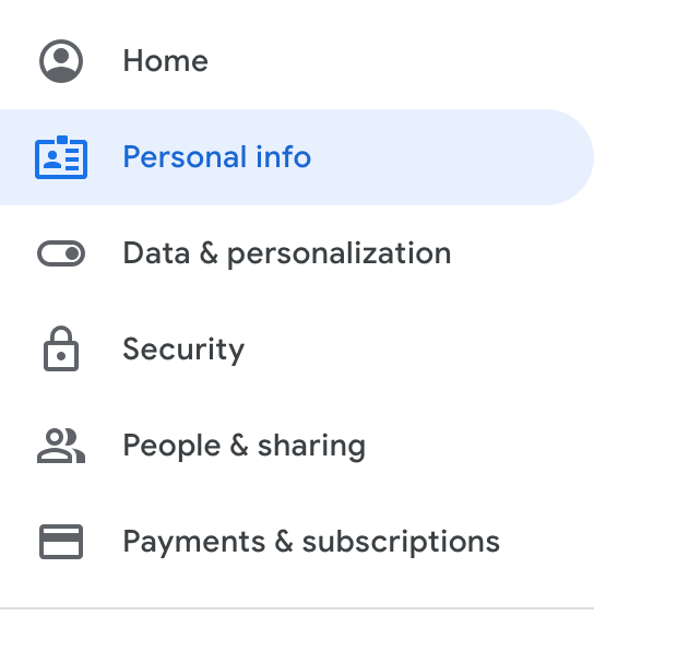 edit personal info for g suite account