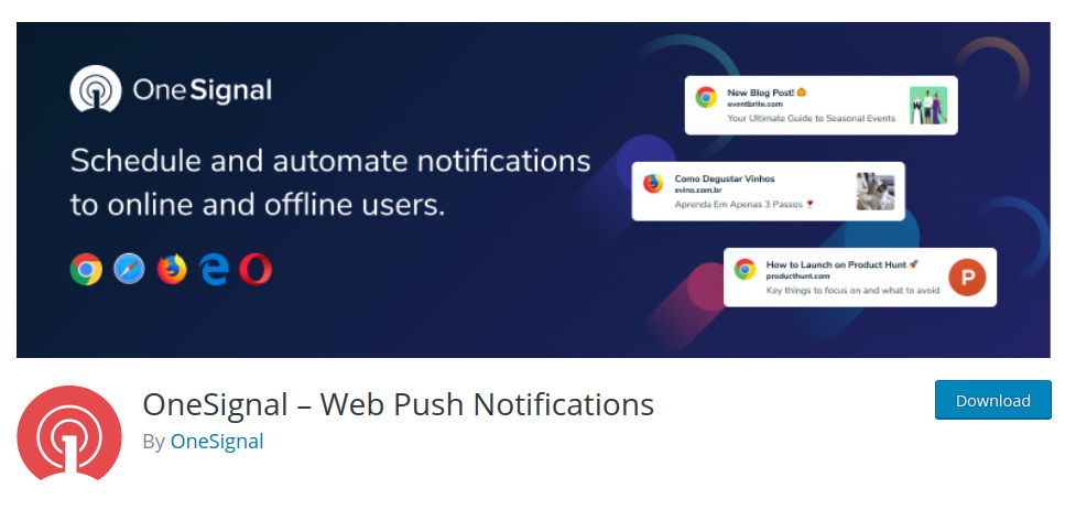 onesignal web push notifications plugin for wordpress