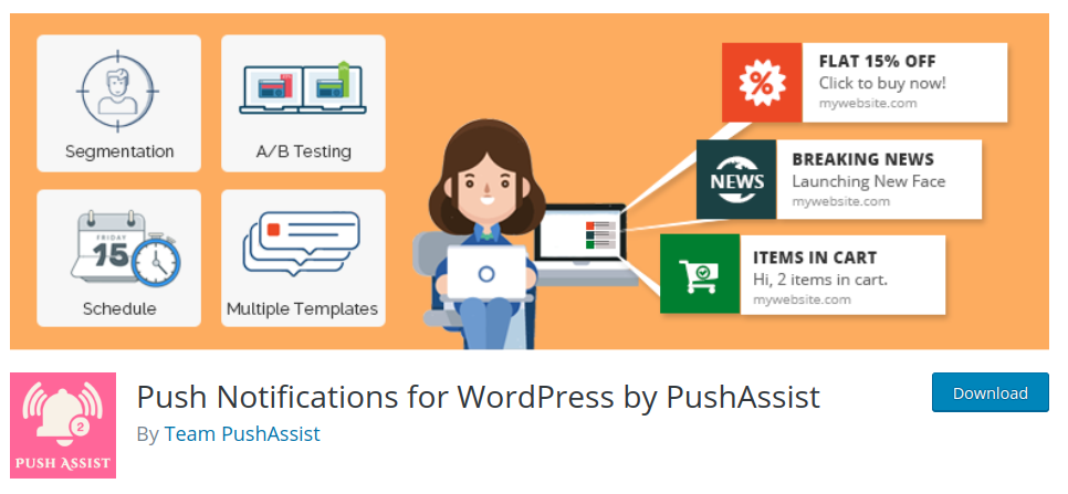 push assist push notifications for wordpress websites
