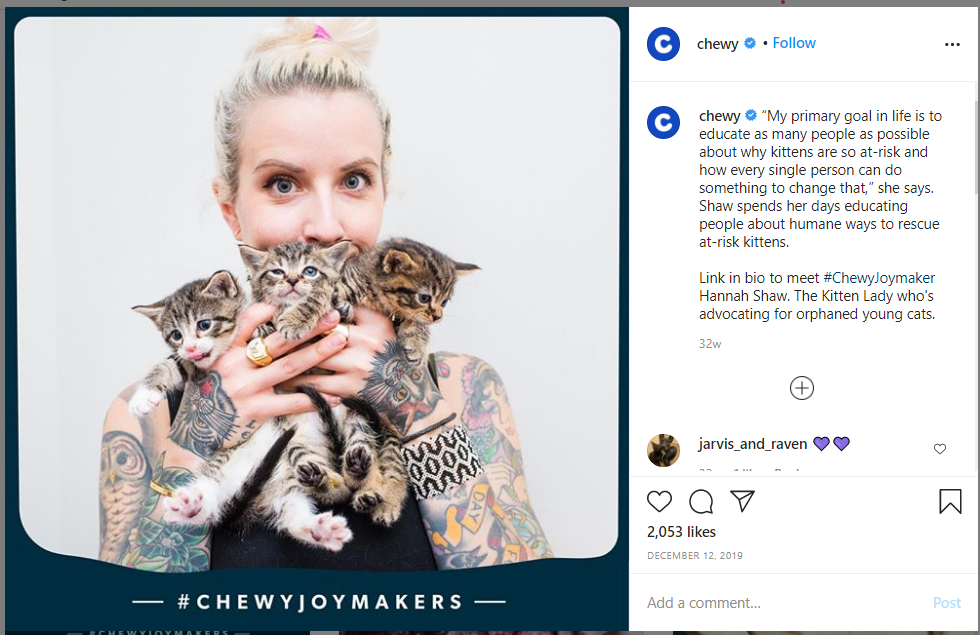 holiday marketing instagram post featuring customer story