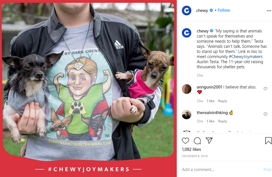 holiday marketing example from instagram