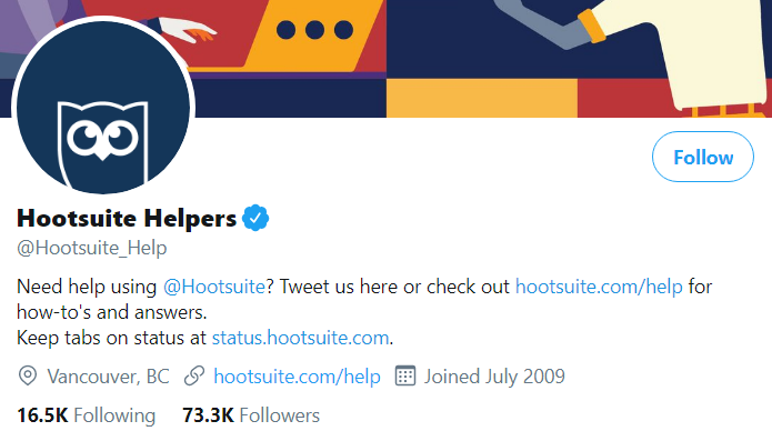 customer service twitter account for hootsuite