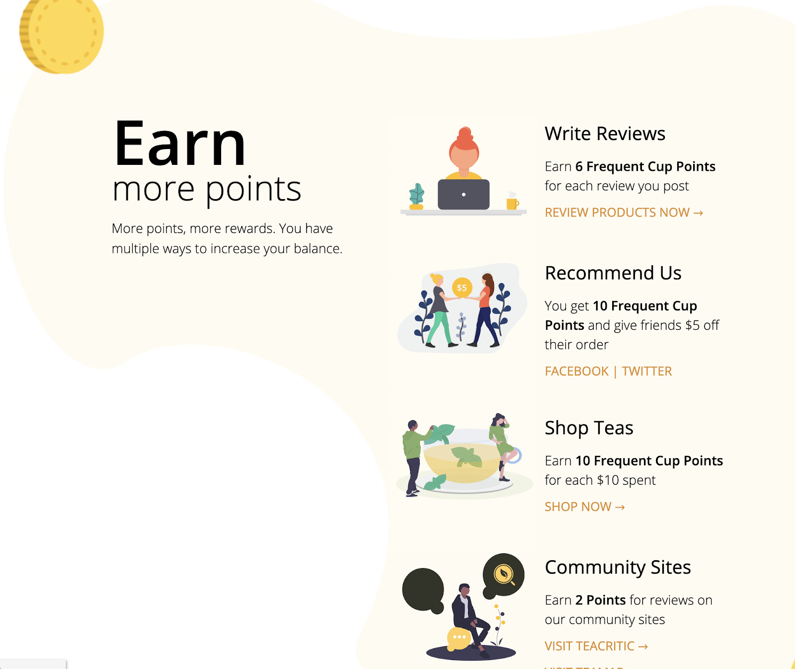 adagio customer referral points earning activities