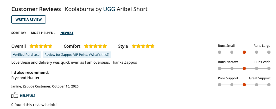 customer reviews on ecommerce product page