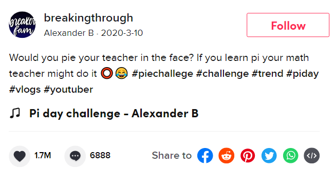 pi day challenge on tiktok