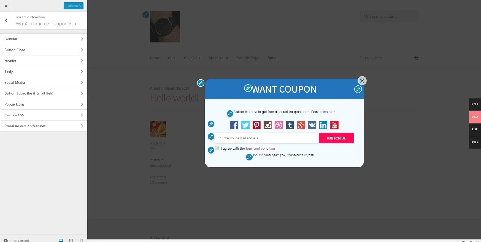 coupon box for woocommerce