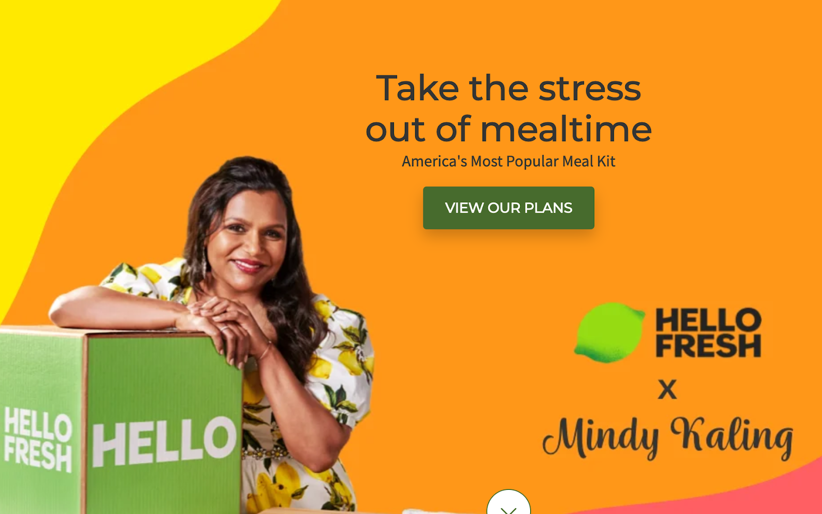 HelloFresh influencer partnership with Mindy Kaling