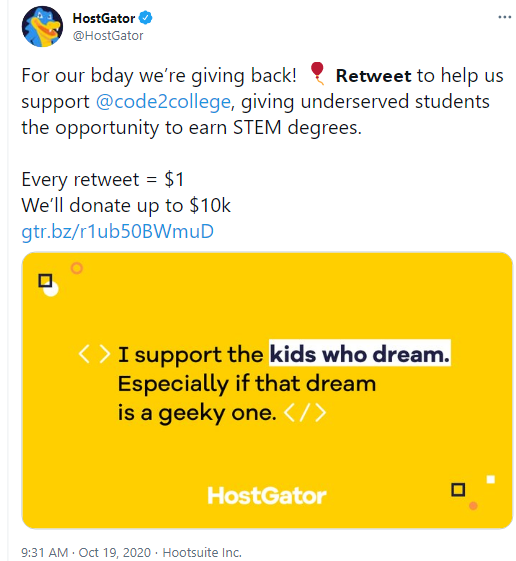 fundraising campaign on twitter