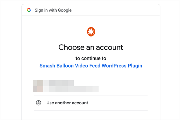 google login to connect youtube account to smash balloon video feed wordpress plugin