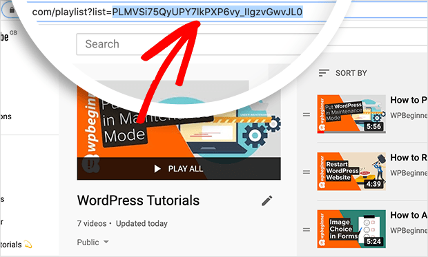 youtube playlist id is in the URL of your youtube playlist