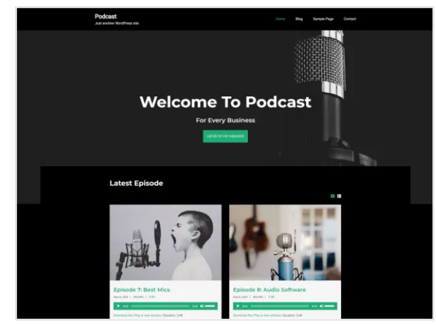 Simple Podcast Accessible WordPress Theme