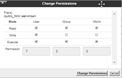 update permissions for wordpress woocommerce site in cpanel