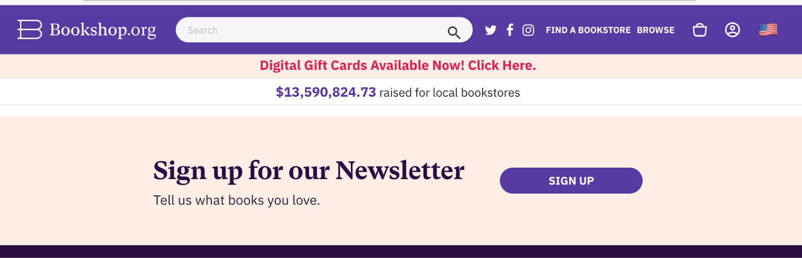 sticky banner with call to action to subscribe to ecommerce newsletter