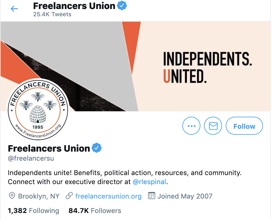 freelancers union twitter