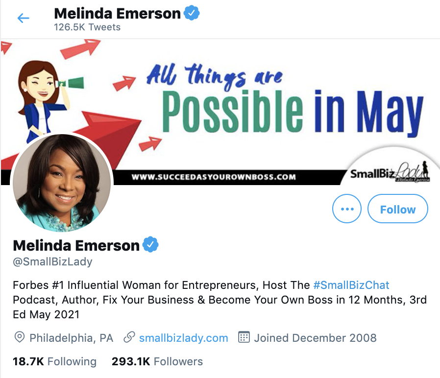 smallbizlady melinda emerson twitter