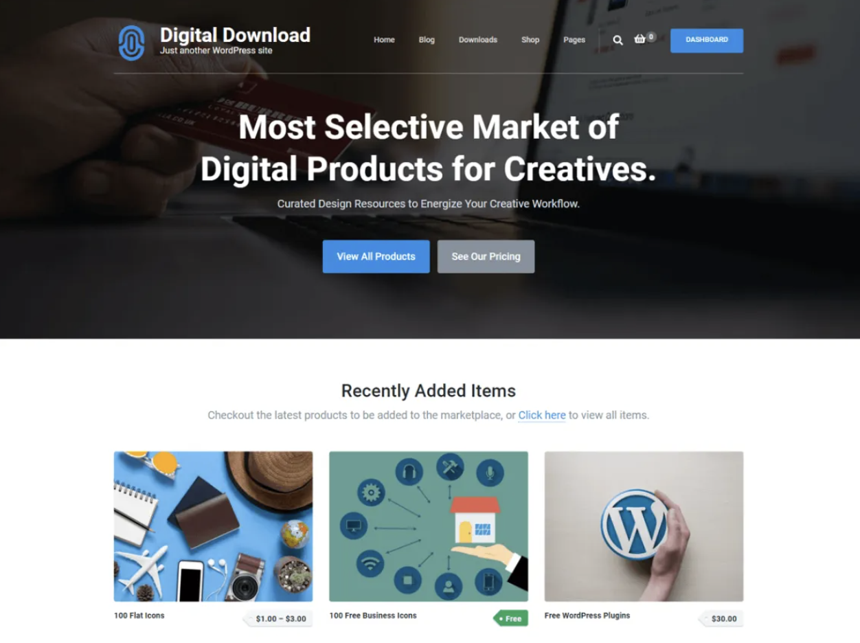 digital download wordpress theme