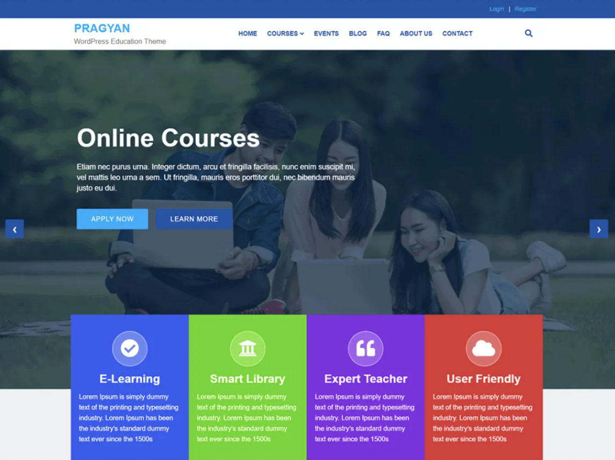 pragyan wordpress theme