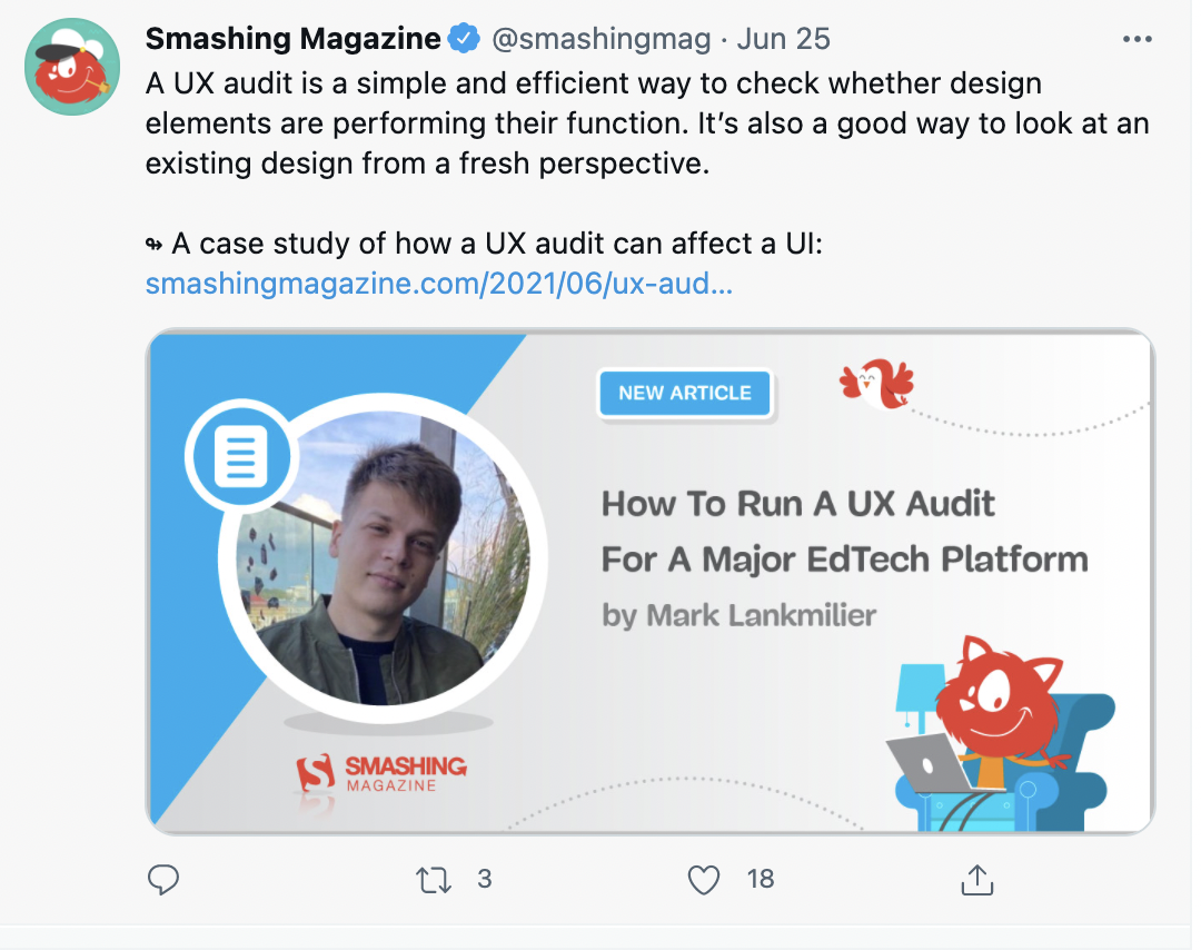 smashing magazine twitter account