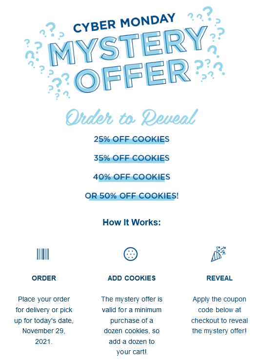 tiff's treats mystery ecommerce coupon